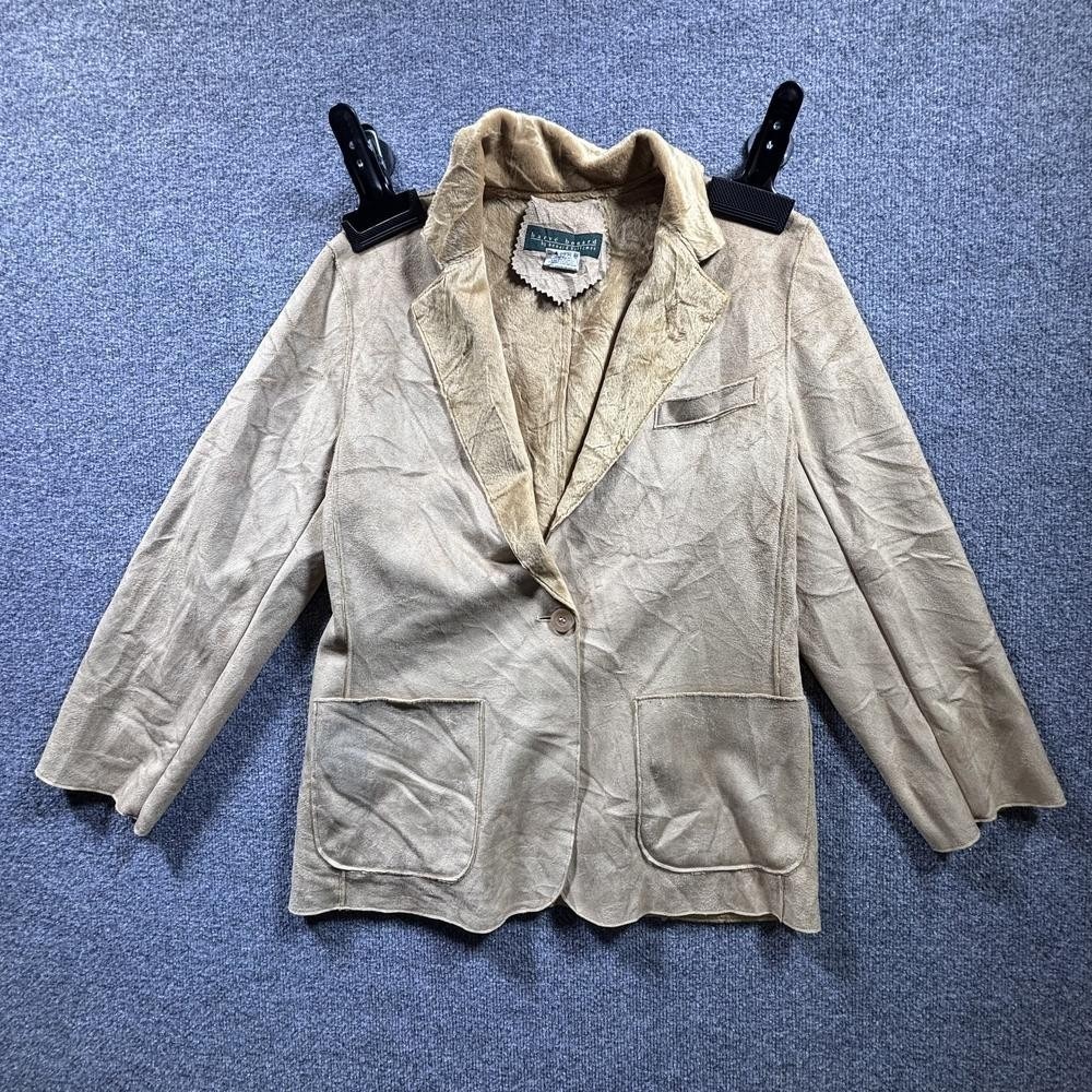 Harve Benard by Benard Holtzman Blazer Coat Women's 14 Beige Polyester Preppy